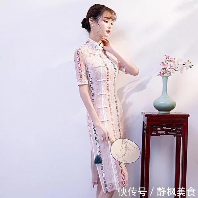 时尚小香风,优雅又清新,修身显瘦复古旗袍!