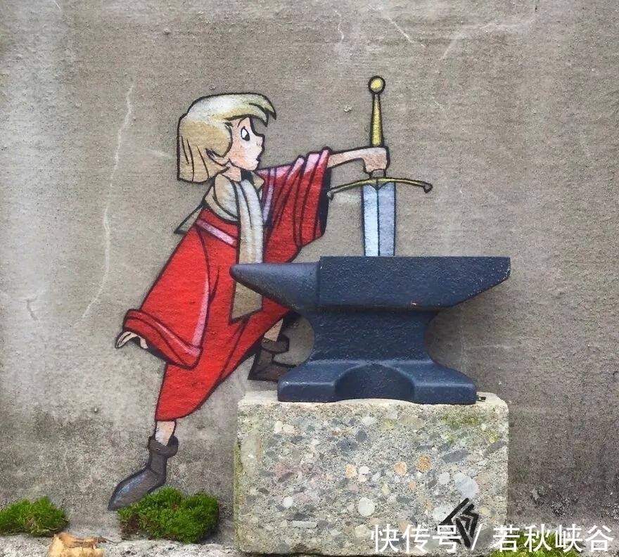 涂鸦#他的街头涂鸦遍布全球,所到之处,平凡变有趣,腐朽变神奇