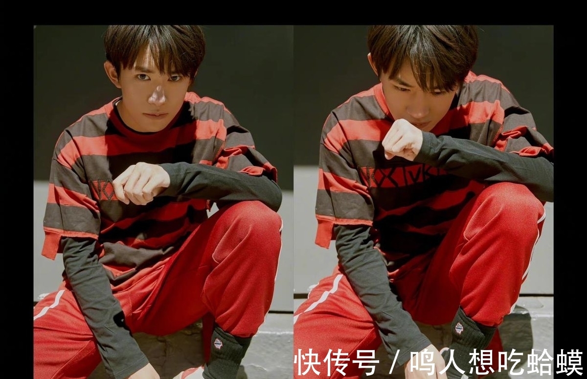 穿搭|感觉易烊千玺还没怎么长大,叠穿T恤像漫画少年,看着好可爱