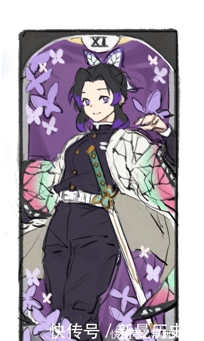 童磨|画师绘制鬼灭之刃塔罗牌，灶门兄妹结局已定，最契合的是继国双子