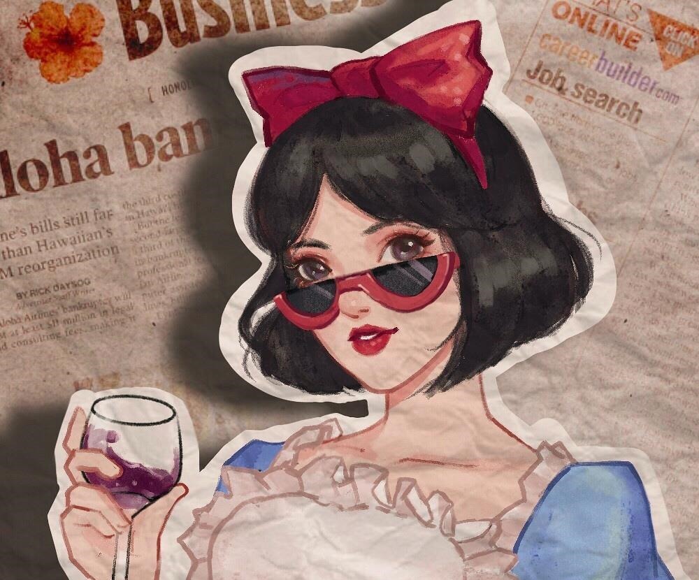 画师|迪士尼公主化身时尚宠儿,全员墨镜风格,乐佩公主气质提升