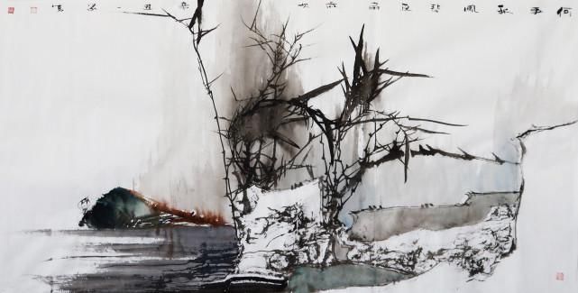 中国艺术|鉴赏:韦智杰原创作品《竹石图》,笔力遒劲,意蕴悠长