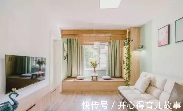 餐桌椅|50㎡小户型装修,薄荷绿+清新白,色调温软+阳光榻榻米,一见倾心