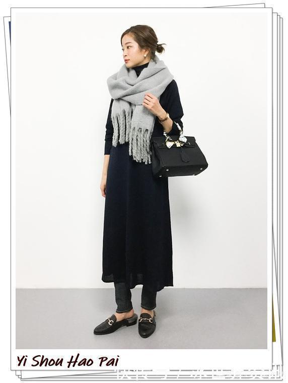 低调有气质!灰色围巾的搭配示例,简单穿搭立马变时尚