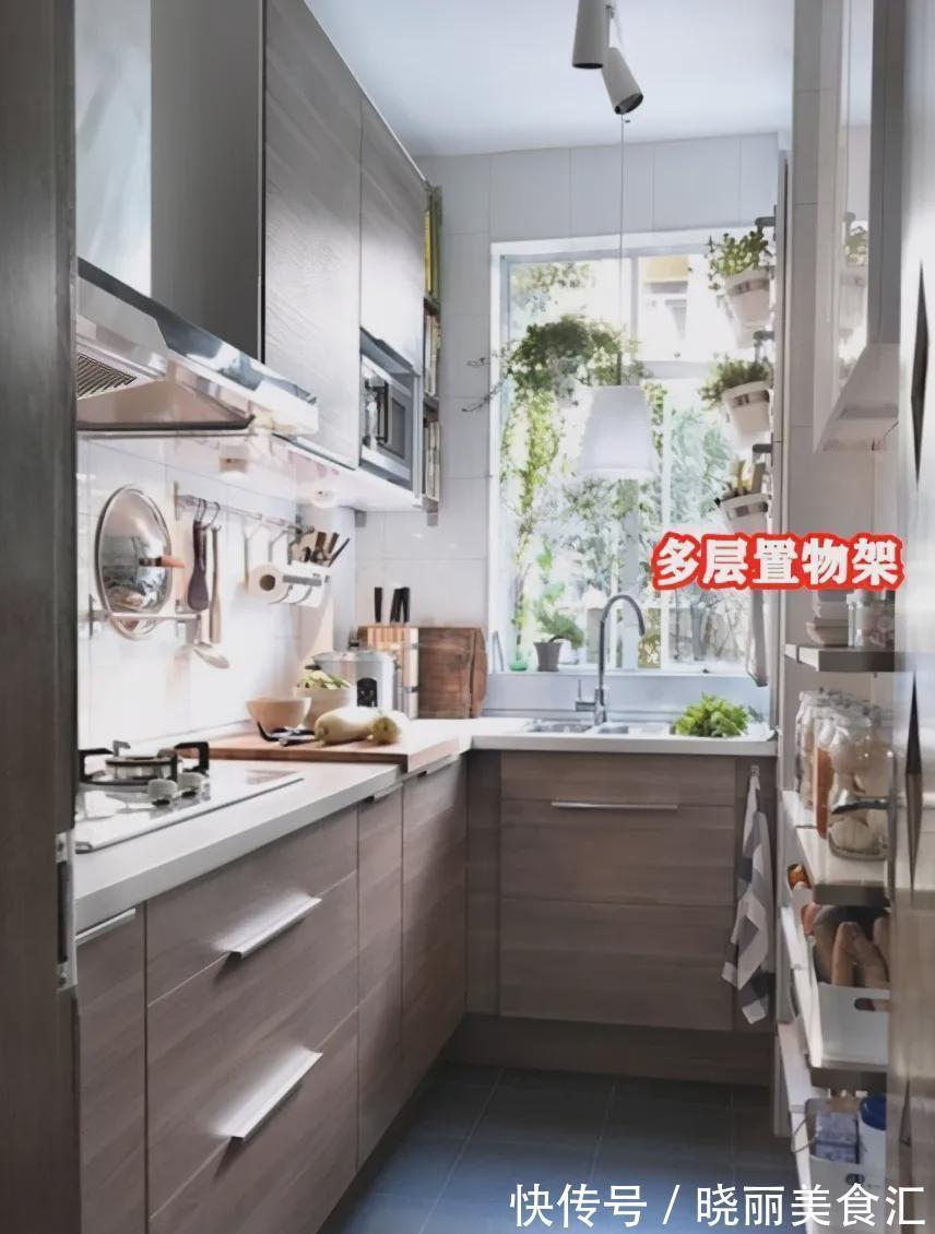 薄柜|L型厨房过道1m宽,加20cm宽薄柜台面,变身U型厨房,小户型这样学