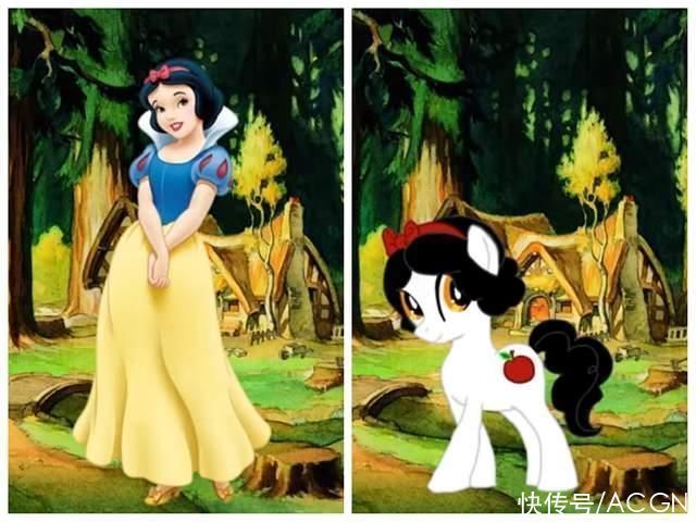 迪士尼公主|在画师大佬笔下,迪士尼公主和彩虹小马顺利“合体”,感觉好可爱