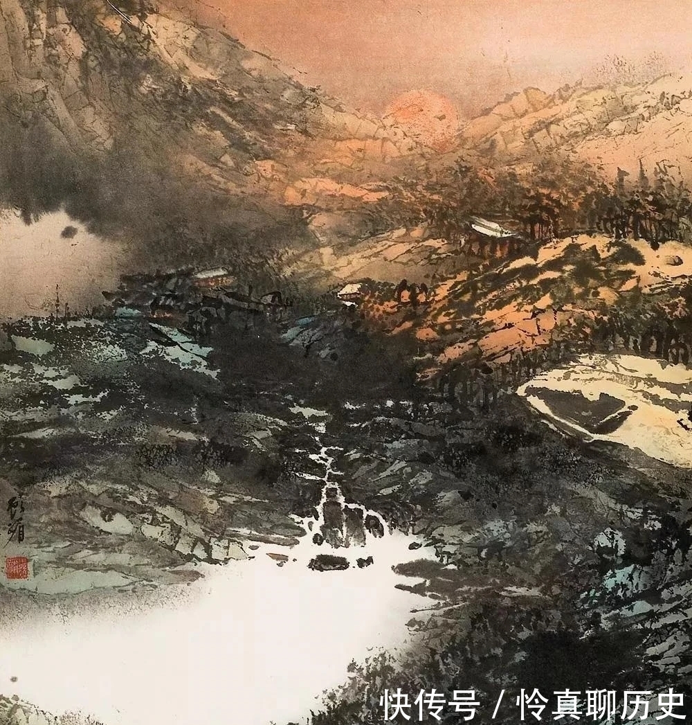 成名曲|92岁大明星,成名曲《不了情》,她的山水画,气势如虹!