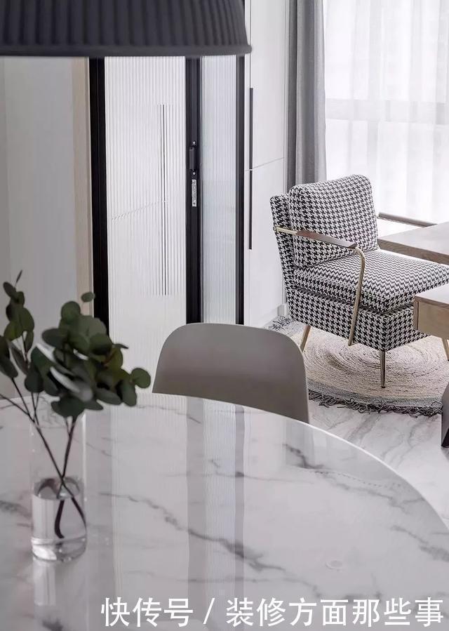 效果图|160㎡简约风格装修效果图，书房长虹玻璃折叠门