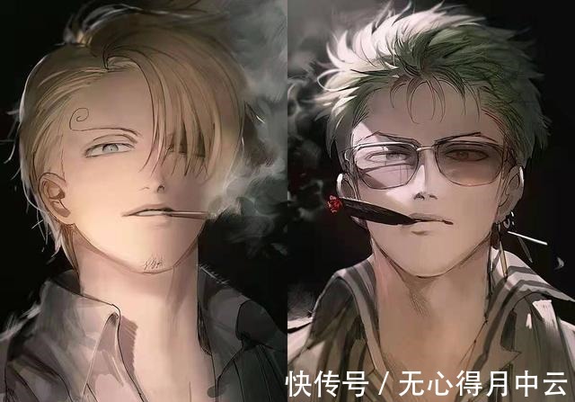 山治|海贼王插画分享，索香戴上眼镜变斯文败类，厨子为索大缝合伤口