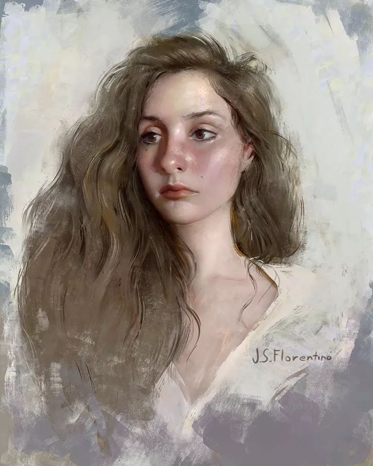 暗部$这三位艺术家的画中女子,楚楚动人,美若天仙