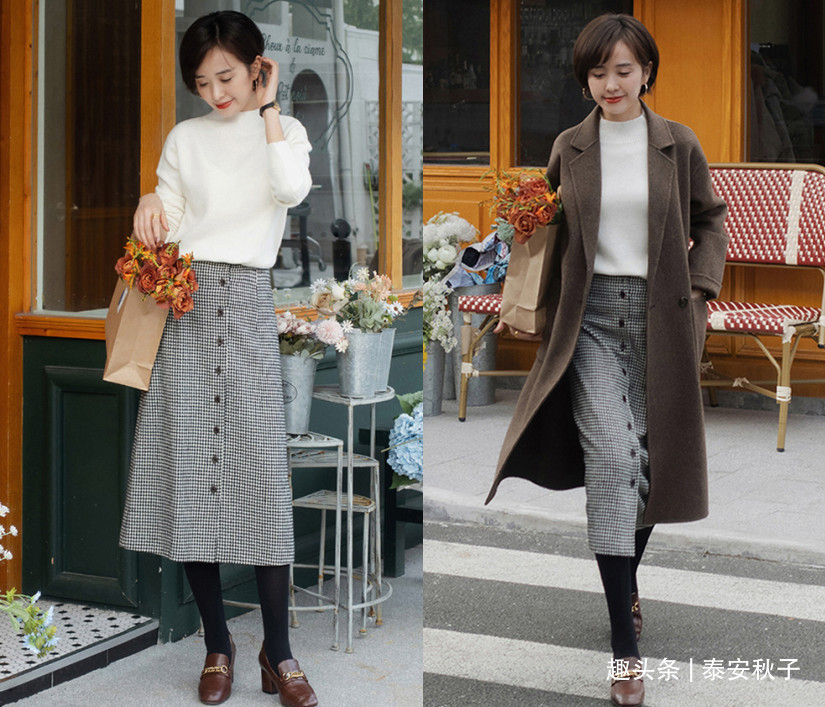 不装嫩不显老气质女人超爱的“毛衣+半身裙”穿搭优雅又漂亮