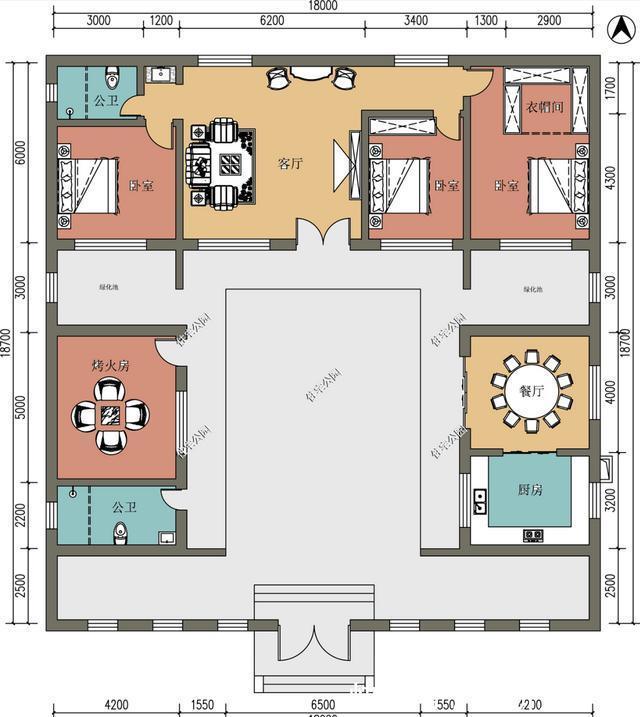 平面|2021年农村建房子,推荐这15套中式小院,造价便宜还实用