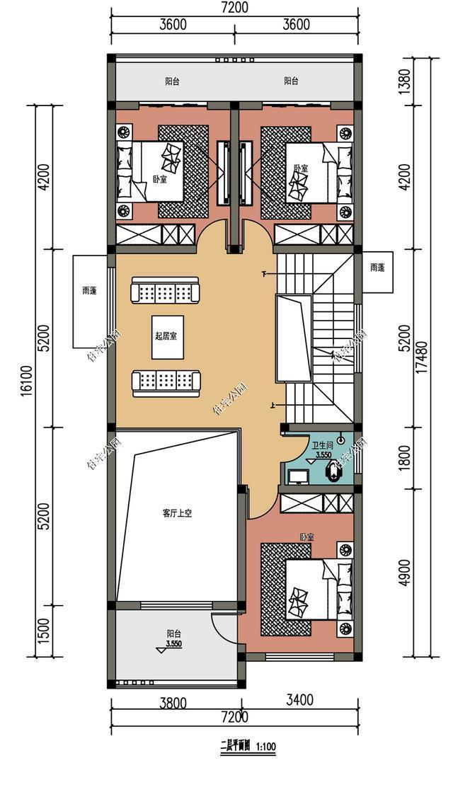 屋顶|面宽窄到仅有7米，农村这样建房，挑空客厅、屋顶晒台全都有