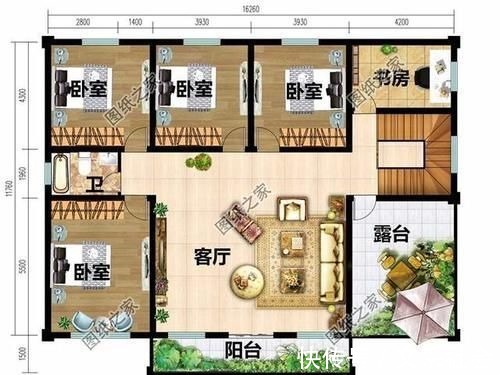 户型|五开间二层自建房布局图,看了谁还在城里买房啊