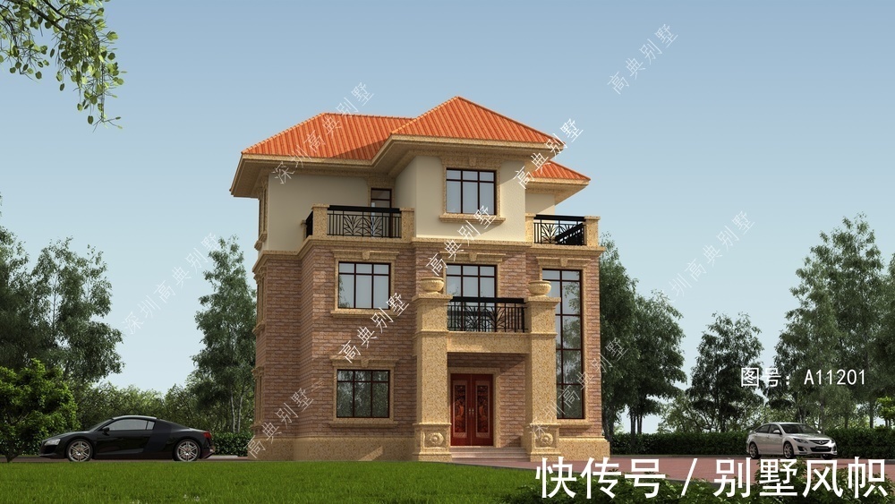 欧式|这款欧式自建别墅,整体外观设计精简时尚,老家盖栋好极了。