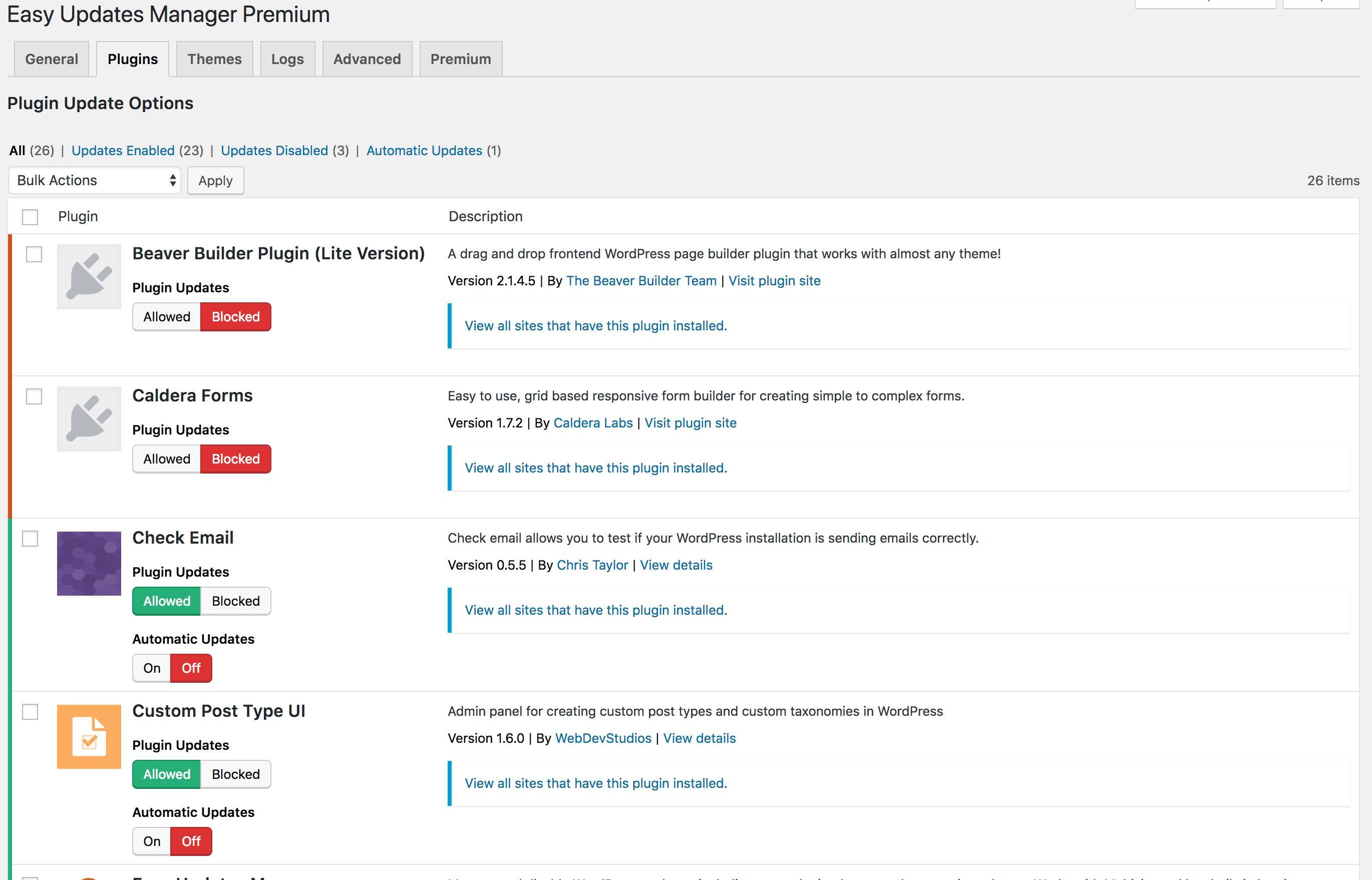 Easy Updates Manager Premium v9.0.10 WordPress更新全局管理插件 高级版