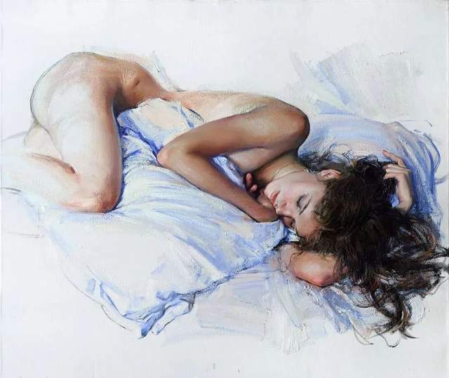 油画&他的油画,既有潇洒带劲的笔触,又有性感细腻温和的柔美