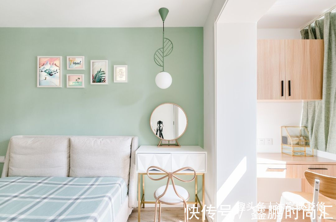 梳妆台|50㎡的婚房，虽然是小了点，但到处清新大方，藏不住的甜蜜与幸福