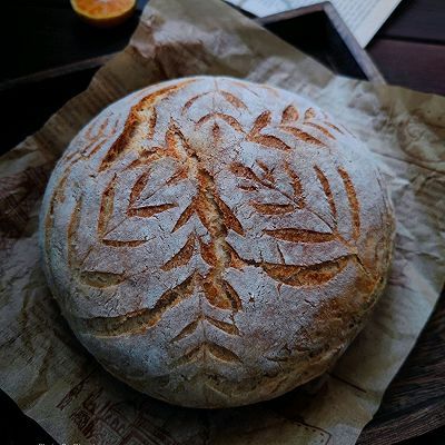 花纹|无糖无油全麦欧包