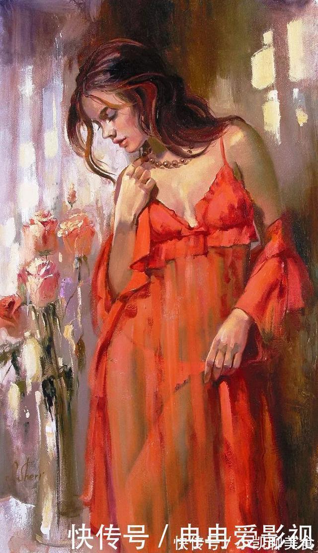油画作品&乌克兰天才美女画家,画少女人体惊艳脱俗,网友:百看不厌