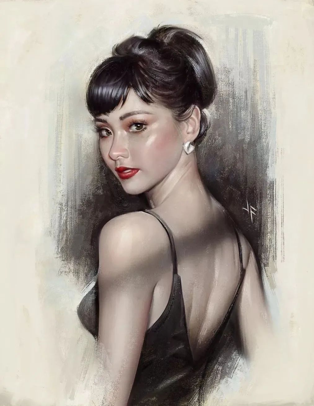 暗部$这三位艺术家的画中女子,楚楚动人,美若天仙