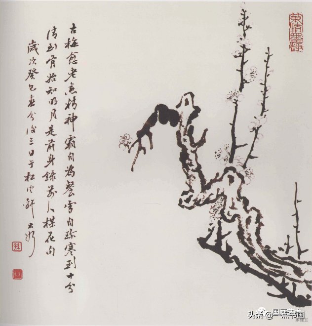 梅花$分享几组写意梅花创作示范