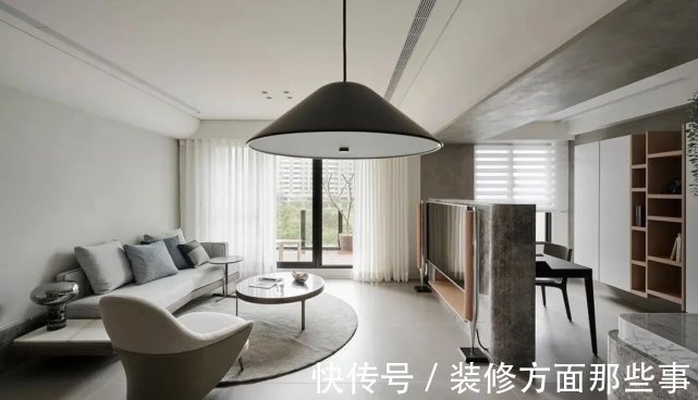 书房|116㎡现代三居室,拆掉次卧,半隔断电视墙隔出一个大书房