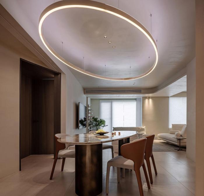 椭圆形|看了她家,才知道灯光设计有多强大,哪怕刷大白,也超有氛围感