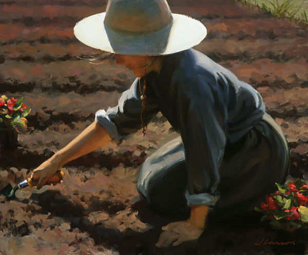 美国@美国画家Jeffrey T. Larson：田园诗般的生活人物油画