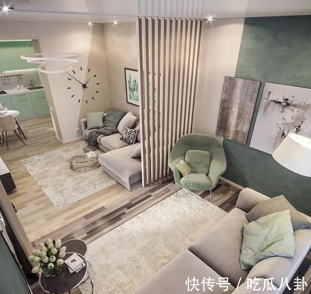 挂画|59平方米的网红设计款小户型,装修效果时尚且清新,非常实用好看