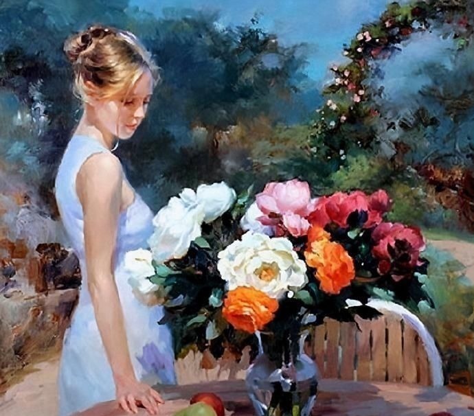 俄罗斯!人体艺术——俄罗斯画家人体油画中的美女娇艳如花