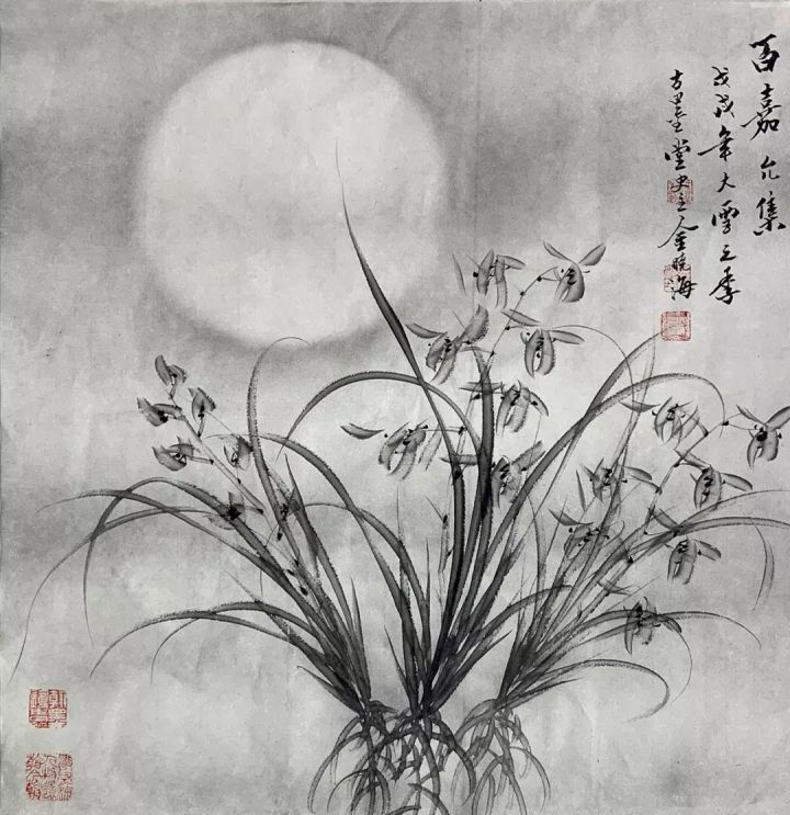 花鸟$金晓海用笔墨创造了一个幽静典雅、诗情禅境的水墨花鸟世界