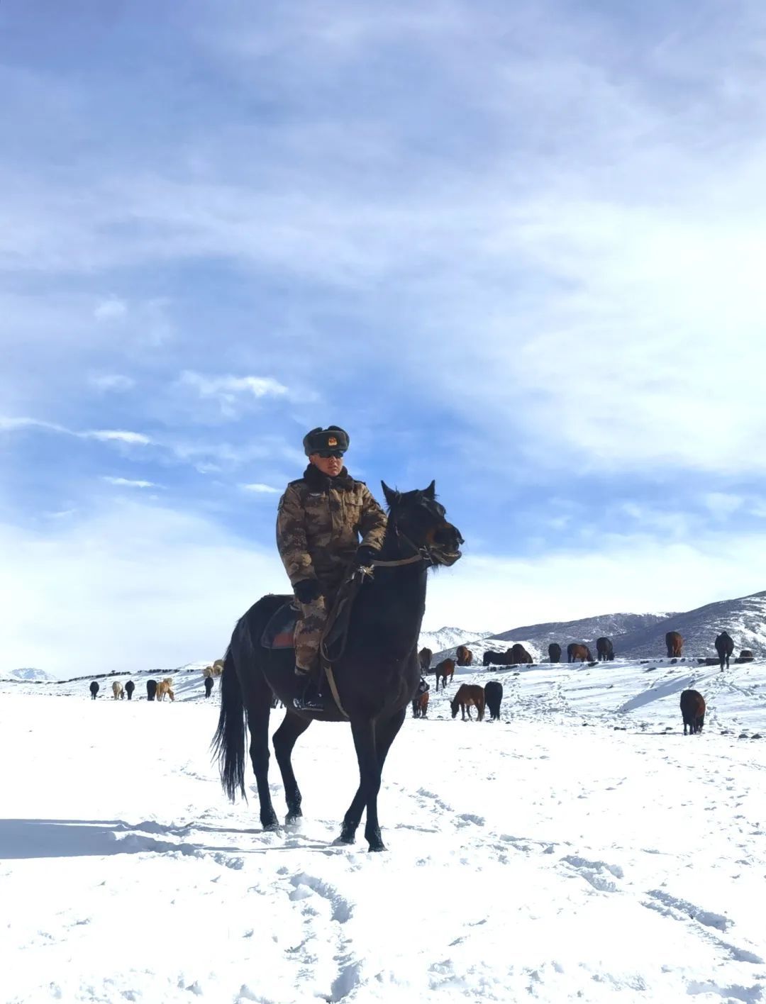 人来自|-38℃，骑马的兵哥哥真帅！