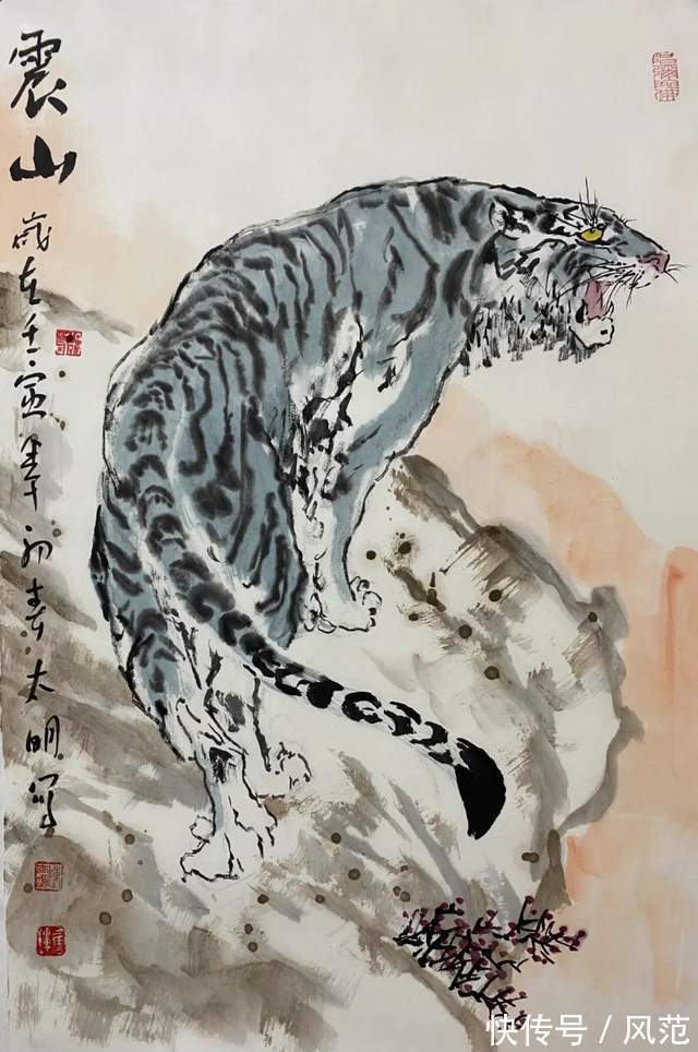 中国画!《书画南北方》陈太明画虎