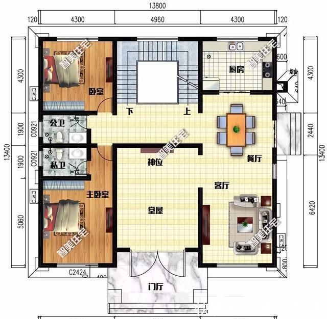 客厅|带挑空客厅设计的两栋农村别墅，45万左右可建一栋，完工效果好