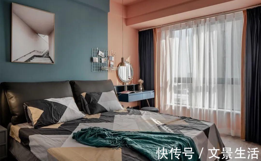 丹青色|89㎡现代简约，蓝色背景墙，搭配简约舒适软装，营造轻松时尚感