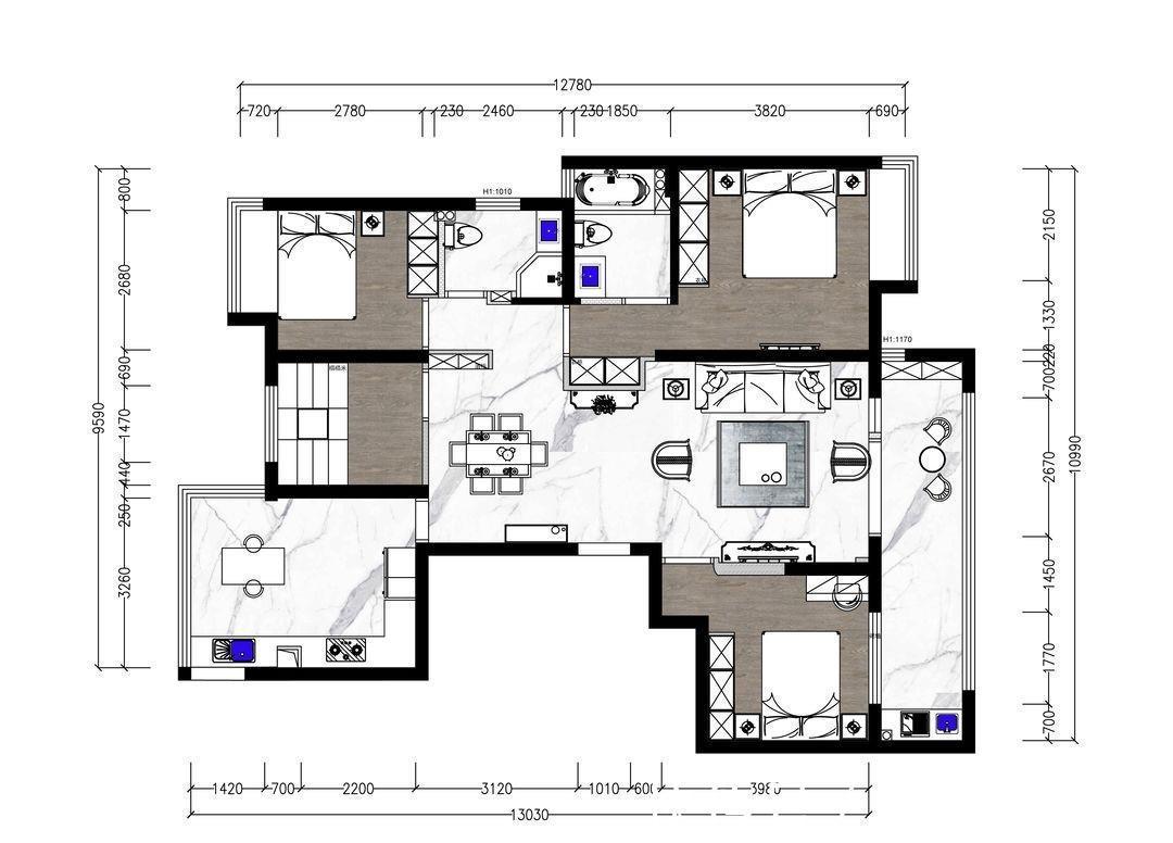 现代|120平的现代四居室，整体效果简洁明快，营造一种强烈的现代感