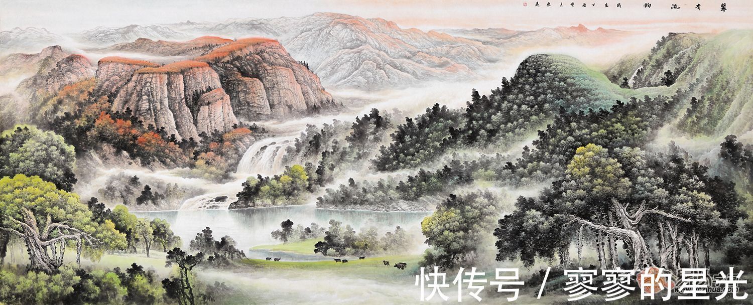 山水画$赵洪霞山水画 诗意韵无穷 风光无限好