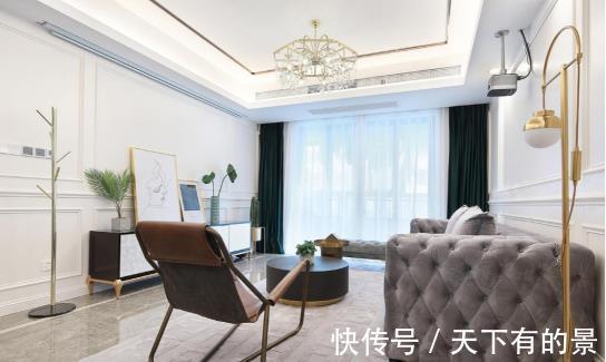 住宅|115㎡美式轻奢住宅,沉稳华丽大气,还有这么大的衣帽间!