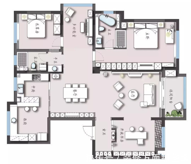 现代简约风|133平三居室一颗粉色“少女心”,打造现代简约风家居