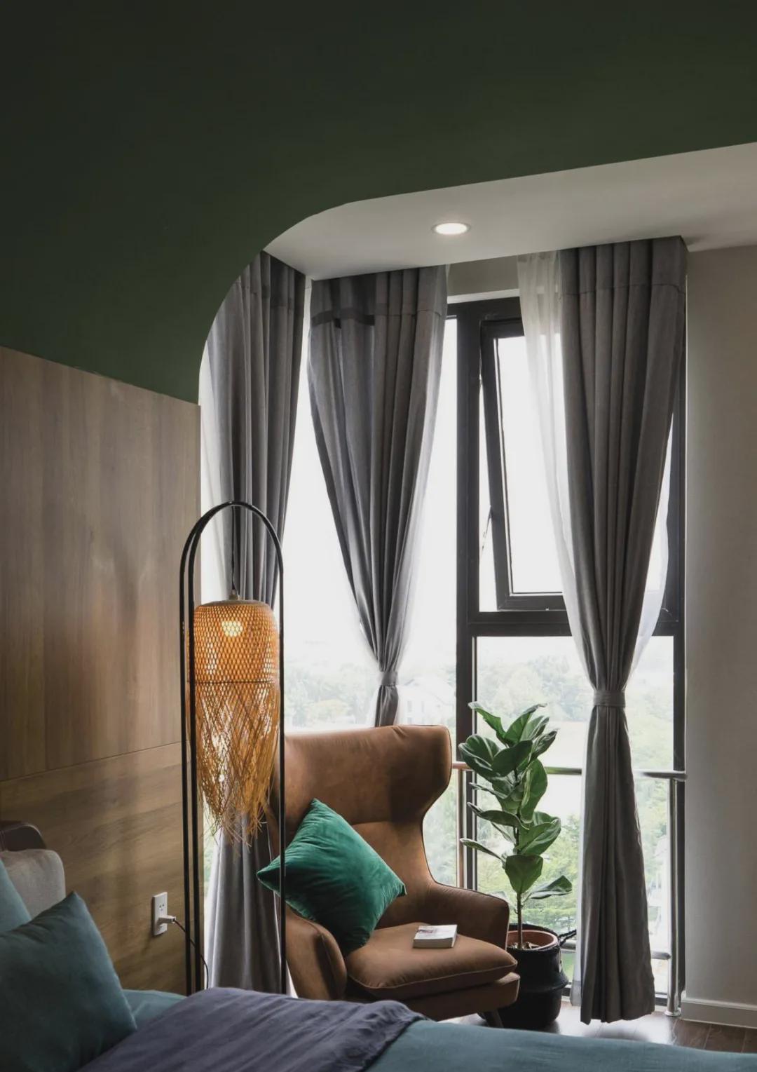 复古绿|78㎡装出2卧室+书房+衣帽间，并用复古绿填满，小户型值得借鉴