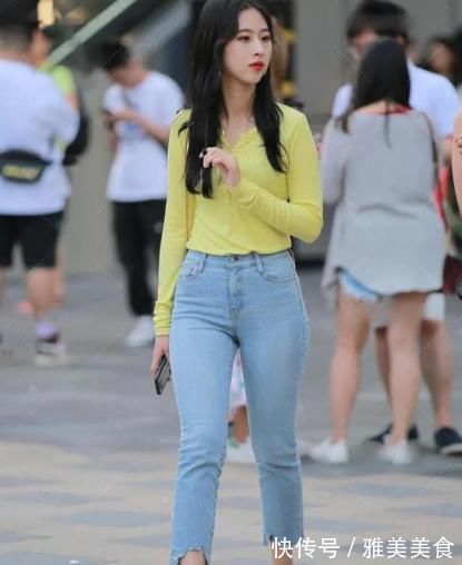 九分裤 牛仔裤穿出大气场,气质小姐姐简约时尚,网友:清新十足!