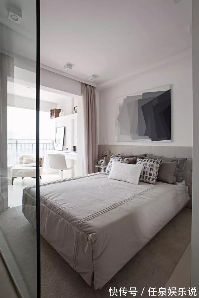 分区|35㎡简约宜家风格装修,用玻璃隔断分区,明显空间通透显宽敞