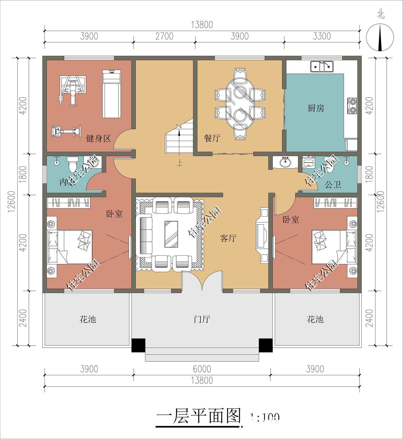 落地窗|农村人多不够住？选这套三层别墅吧，9间卧室还有落地窗，超实用
