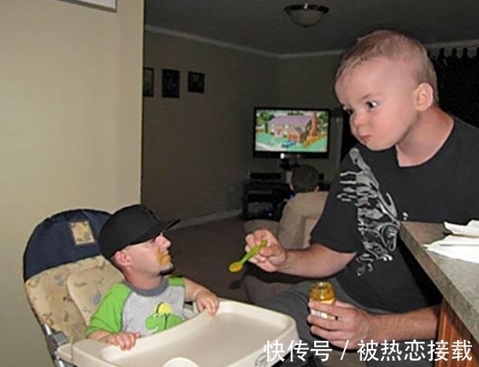 爸爸|当小孩和爸爸换脸会是什么样？被网友恶搞后真的太逗了