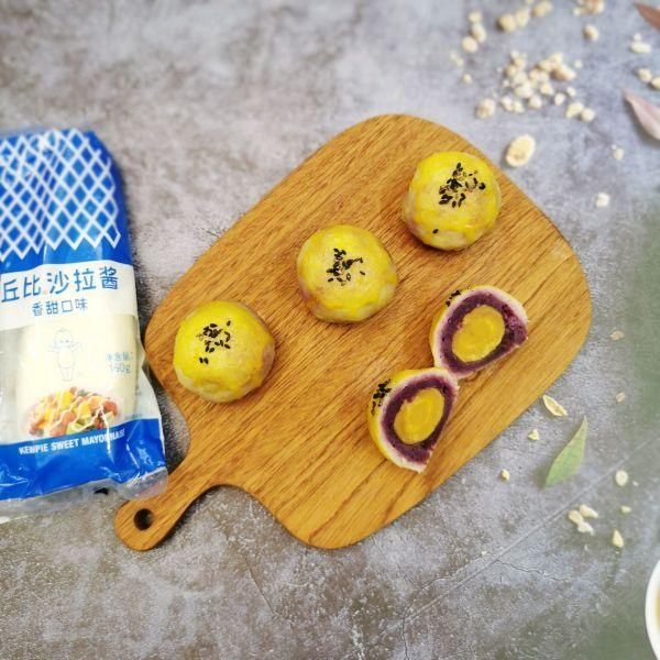 仿蛋黄酥 创意土豆沙拉球#一起土豆沙拉吧#
