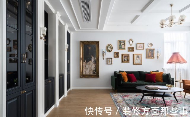 柜体|122平混搭四居室,四等分的内嵌式柜子让室内平添一份典雅