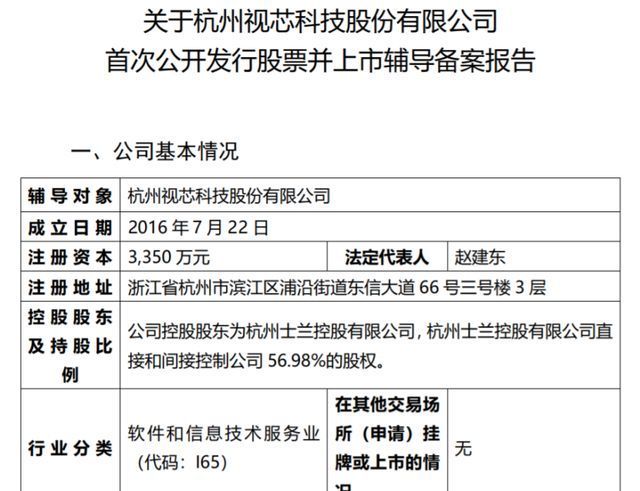 海通证券|视芯科技拟A股IPO，控股股东为士兰控股