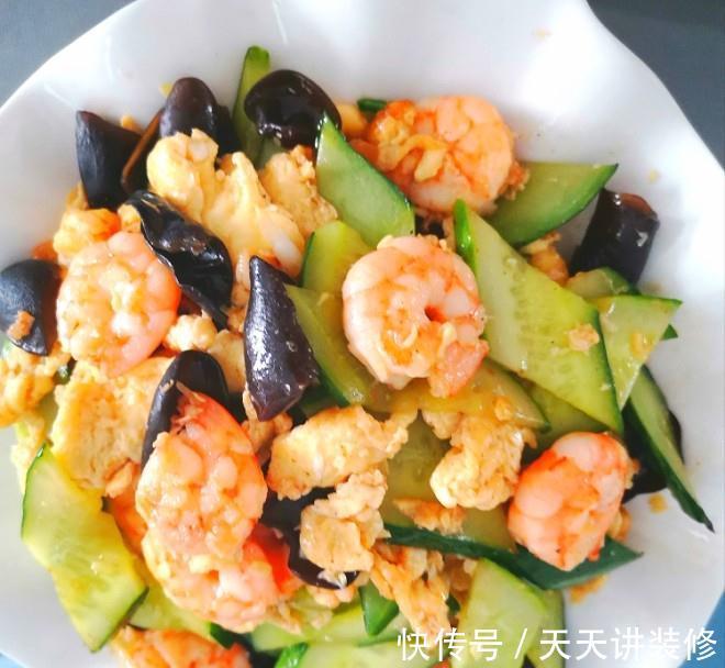 家常鸡蛋菜谱,黄瓜鸡蛋炒虾仁,简单美味营养,超级下饭,吃不够