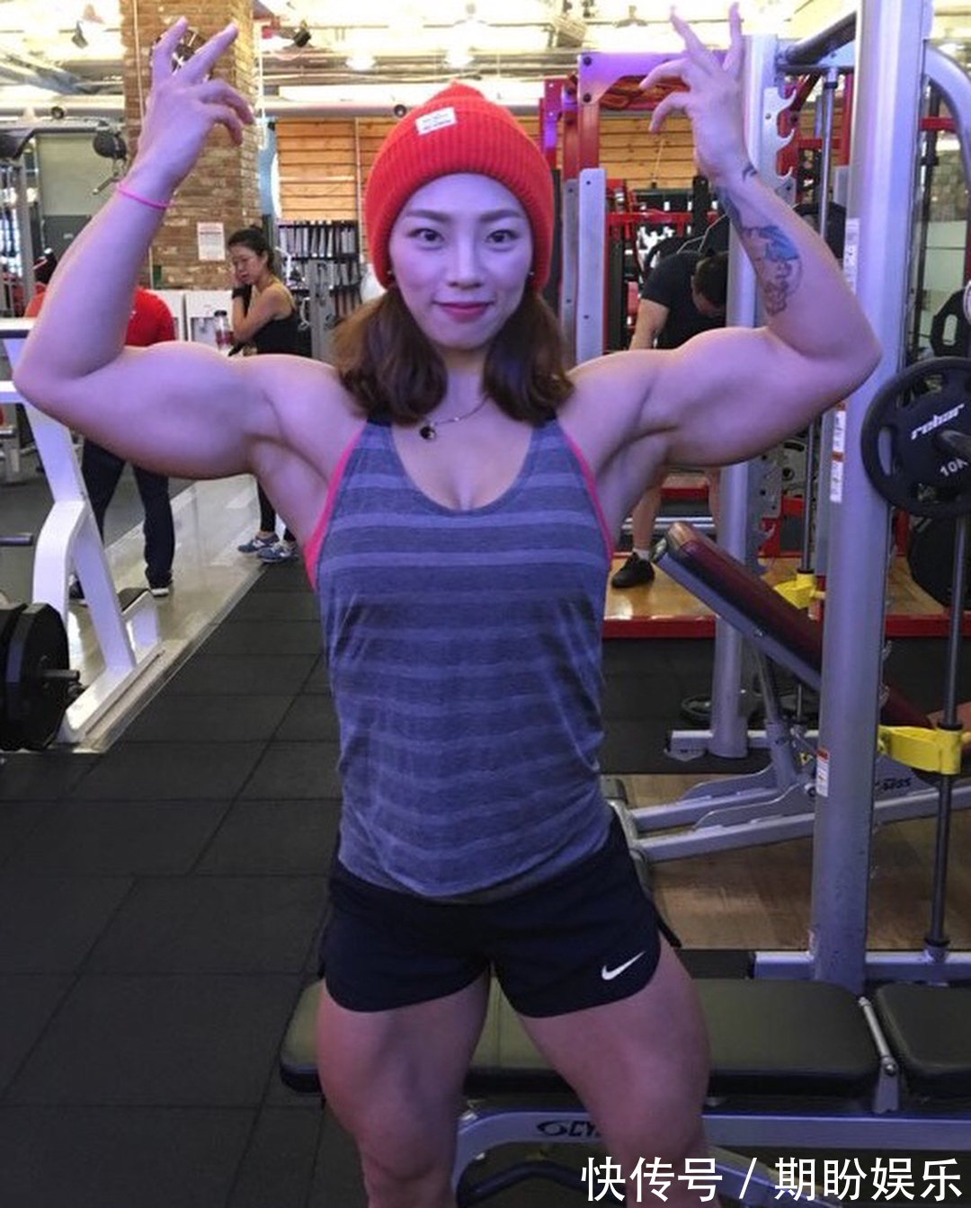 健身|韩国肌肉女，手臂肌肉不逊色任何一位男士，同时也不失女人的柔美
